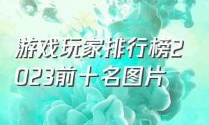 游戏玩家排行榜2023前十名图片