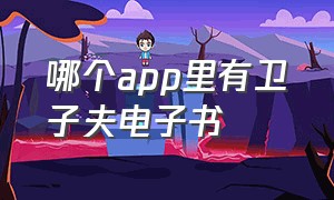 哪个app里有卫子夫电子书