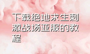 下载绝地求生刺激战场亚服的教程