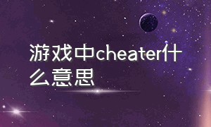 游戏中cheater什么意思