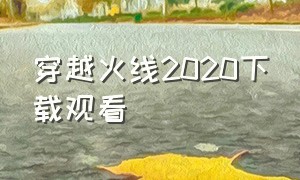 穿越火线2020下载观看