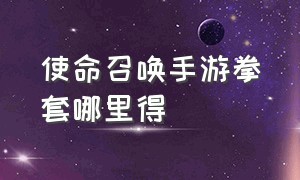 使命召唤手游拳套哪里得（使命召唤手游的拳套是哪里来的）