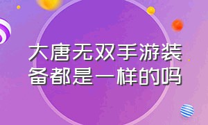 大唐无双手游装备都是一样的吗（大唐无双手游为什么没人玩啊）