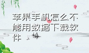 苹果手机怎么不能用数据下载软件