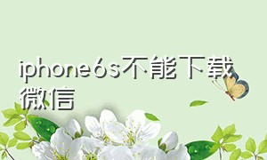 iphone6s不能下载微信