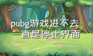 pubg游戏进不去 一直是停止界面