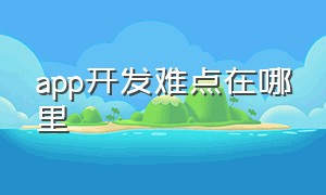 app开发难点在哪里