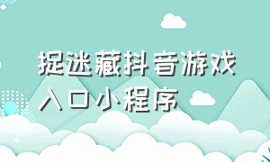 捉迷藏抖音游戏入口小程序