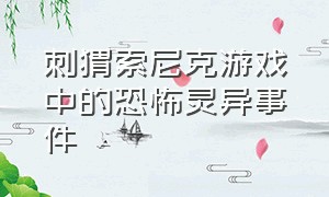 刺猬索尼克游戏中的恐怖灵异事件