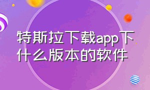 特斯拉下载app下什么版本的软件（特斯拉app下载安卓）