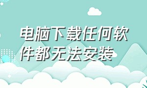 电脑下载任何软件都无法安装