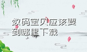 数码宝贝应该要到哪里下载（数码宝贝单机版哪里下载）