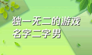 独一无二的游戏名字二字男（独一无二的便利店名字）