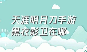 天涯明月刀手游黑衣影卫在哪（天涯明月刀手游血衣墓场在哪）