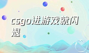 csgo进游戏就闪退