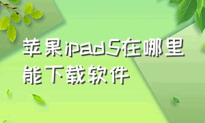 苹果ipad5在哪里能下载软件