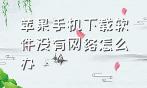 苹果手机下载软件没有网络怎么办（苹果手机联网下载不了软件怎么办）