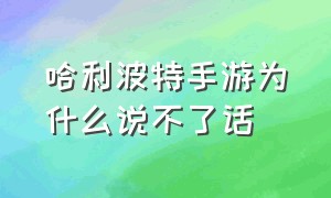 哈利波特手游为什么说不了话