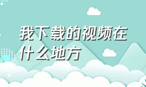 我下载的视频在什么地方