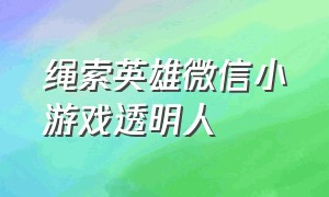 绳索英雄微信小游戏透明人