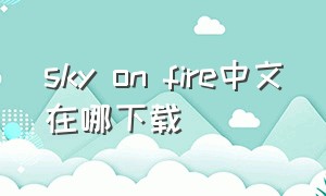 sky on fire中文在哪下载（skyonfire中文游戏下载）