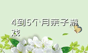 4到5个月亲子游戏