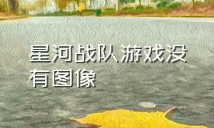 星河战队游戏没有图像