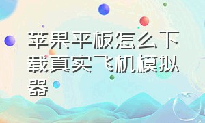 苹果平板怎么下载真实飞机模拟器