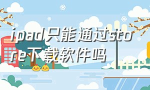 ipad只能通过store下载软件吗（为什么刚买的ipad不能下载软件）