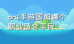 dnf手游国服哪个职业适合平民（dnf手游官网正版下载）