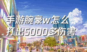 手游腕豪w怎么打出5000多伤害