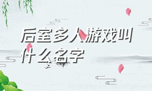 后室多人游戏叫什么名字