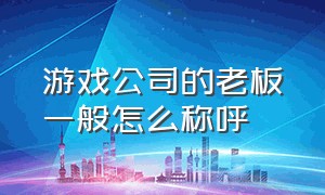 游戏公司的老板一般怎么称呼（游戏公司的老板一般怎么称呼他）