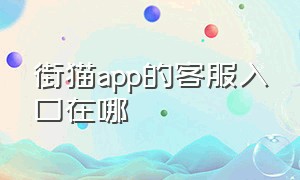 街猫app的客服入口在哪