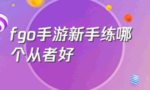 fgo手游新手练哪个从者好