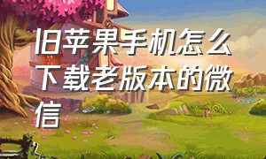 旧苹果手机怎么下载老版本的微信