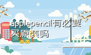 applepencil有必要买原装吗