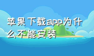 苹果下载app为什么不能安装