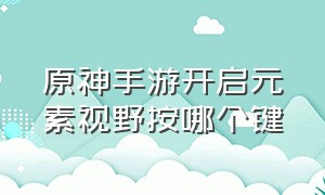 原神手游开启元素视野按哪个键