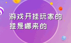 游戏开挂玩家的挂是哪来的