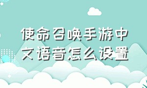 使命召唤手游中文语音怎么设置