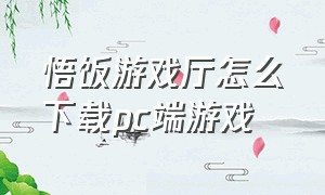 悟饭游戏厅怎么下载pc端游戏