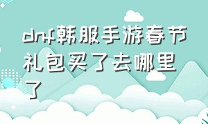 dnf韩服手游春节礼包买了去哪里了（韩服dnf手游翻译）