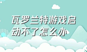 瓦罗兰特游戏启动不了怎么办