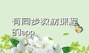 有同步教材课程的app（同步教材的软件）