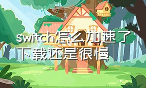 switch怎么加速了下载还是很慢