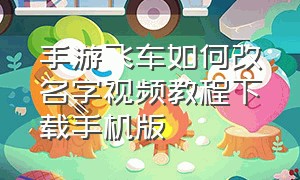 手游飞车如何改名字视频教程下载手机版