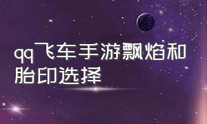 qq飞车手游飘焰和胎印选择