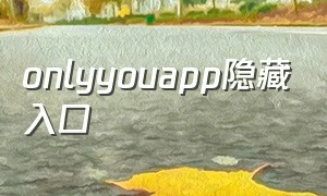 onlyyouapp隐藏入口