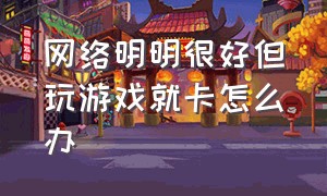 网络明明很好但玩游戏就卡怎么办